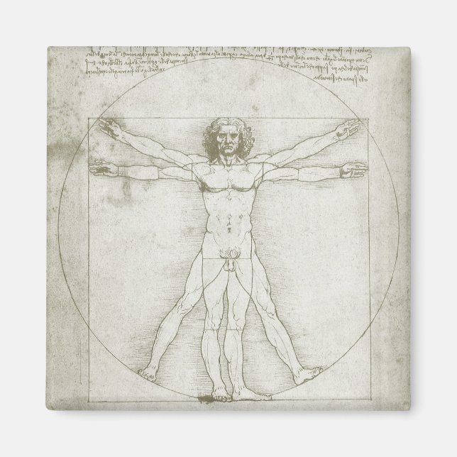 Leonardo da Vinci's Vitruvian Man Magnet (Front)