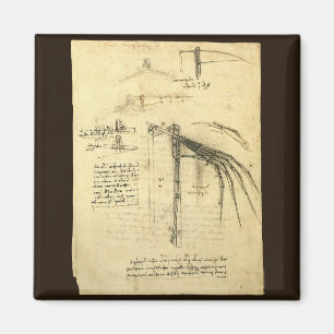 Leonardo da Vinci's Wing on Flying Machine Sketch Magnet