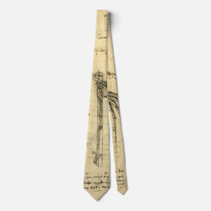 Leonardo da Vinci's Wing on Flying Machine Sketch Tie