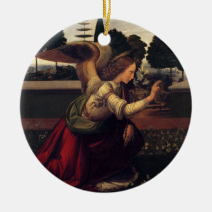 Leonardo DaVinci Annunciation - Angel Ceramic Tree Decoration