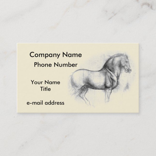 Leonardo DaVinci Horse Business Card (Front)