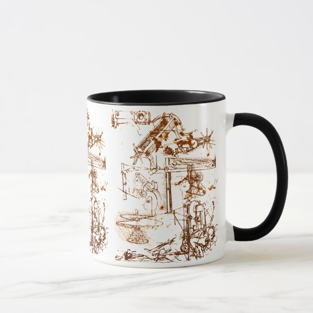 Leonardo DaVinci sketched coffee mug (Right)