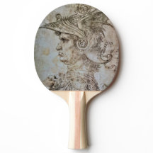 Leonardo’s Helmeted Warrior Ping Pong Paddle