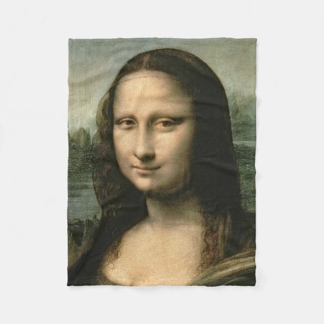 Leonardo Vinci | Mona Lisa, c.1503-6 Fleece Blanket (Front)