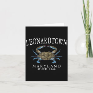 Leonardtown Maryland Crab Town Since 1660 White Card