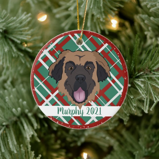 Leonberger Christmas Ceramic Ornament (Tree)