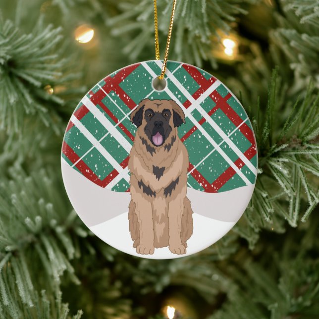 Leonberger Christmas Ceramic Ornament (Tree)