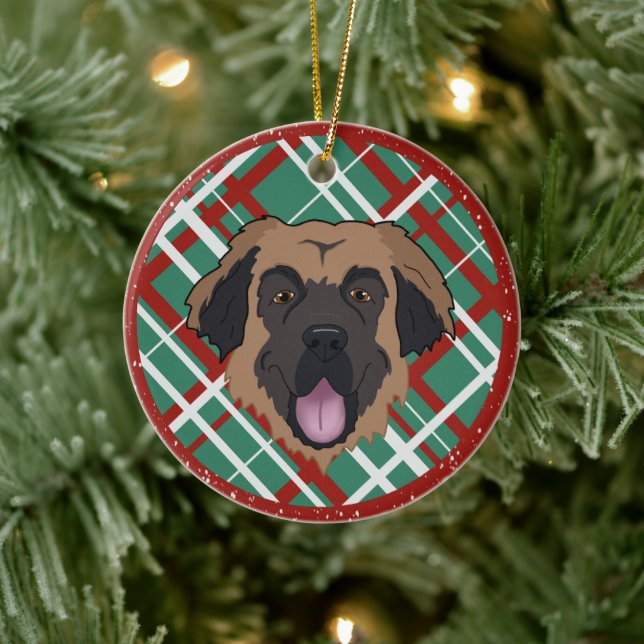 Leonberger Christmas Ceramic Ornament (Tree)