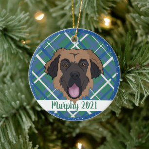 Leonberger Christmas Ceramic Ornament