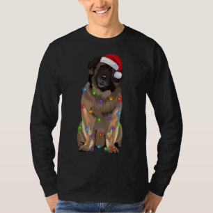 Leonberger Christmas Lights Xmas Dog Lover Santa H T-Shirt