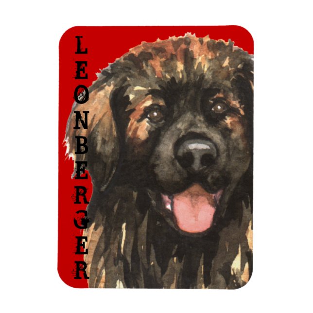 Leonberger Colour Block Magnet (Vertical)