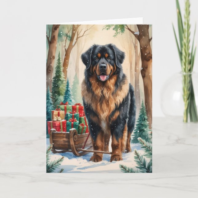 Leonberger Dog Christmas Greeting Card (Front)