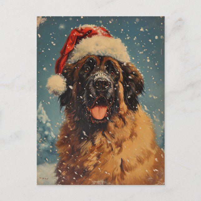 Leonberger dog christmas postcard (Front)