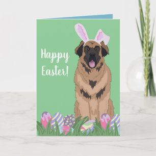 Leonberger Easter Bunny Card