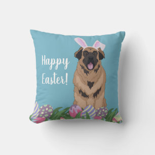 Leonberger Easter Bunny  Cushion