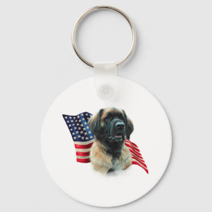 Leonberger Flag Key Ring