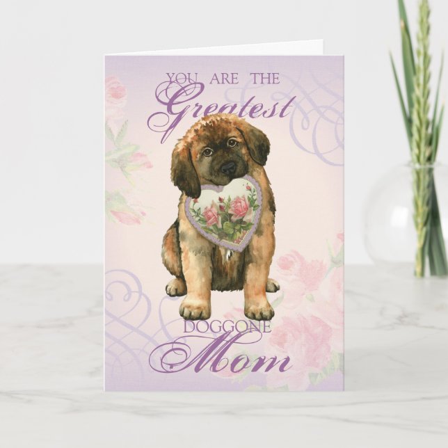 Leonberger Heart Mum Card (Front)