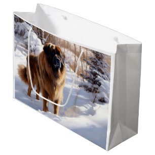 Leonberger Let It Snow Christmas Large Gift Bag