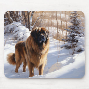 Leonberger Let It Snow Christmas Mouse Pad