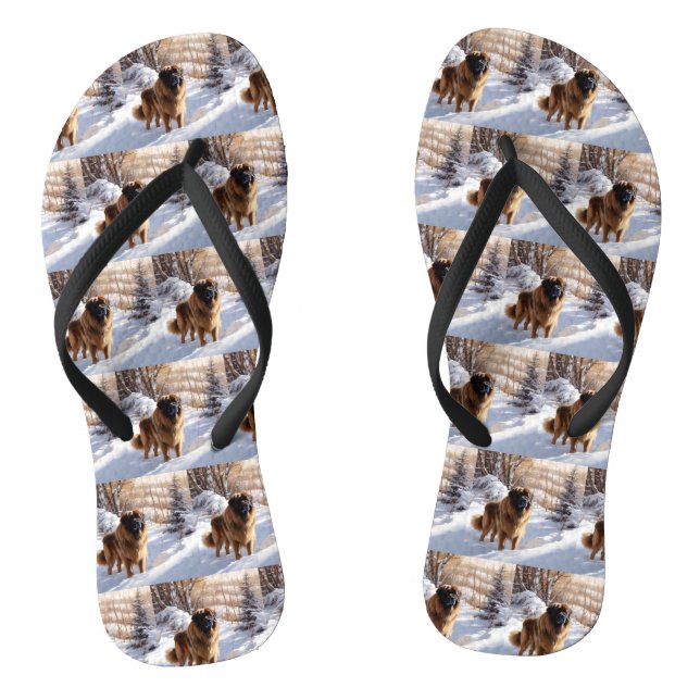 Leonberger Let It Snow Christmas Thongs (Footbed)