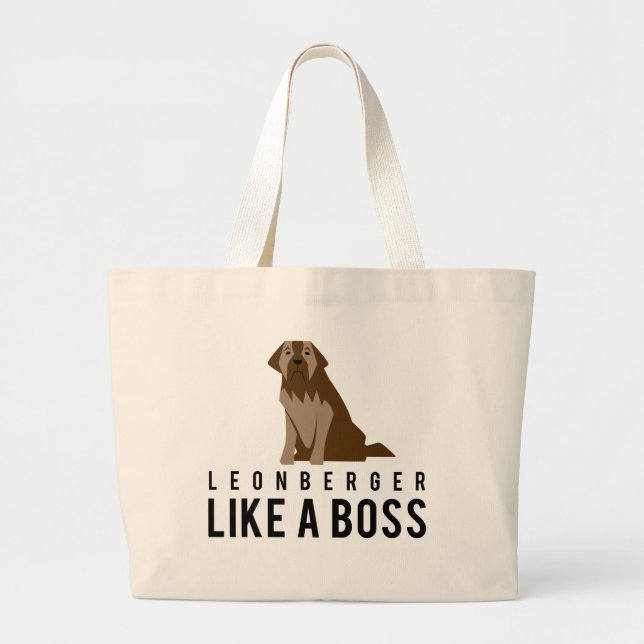 Leonberger, Like a Boss Large Tote Bag (Front)