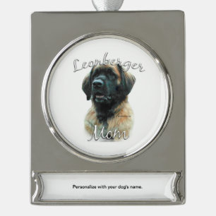Leonberger Mum 2 Silver Plated Banner Ornament