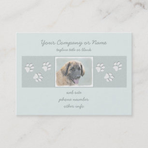 Leonberger Painting - Cute Original Dog Art Business Card