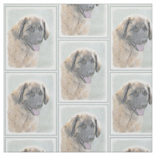 Leonberger Painting - Cute Original Dog Art Fabric