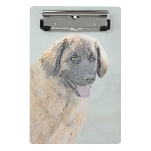 Leonberger Painting - Cute Original Dog Art Mini Clipboard