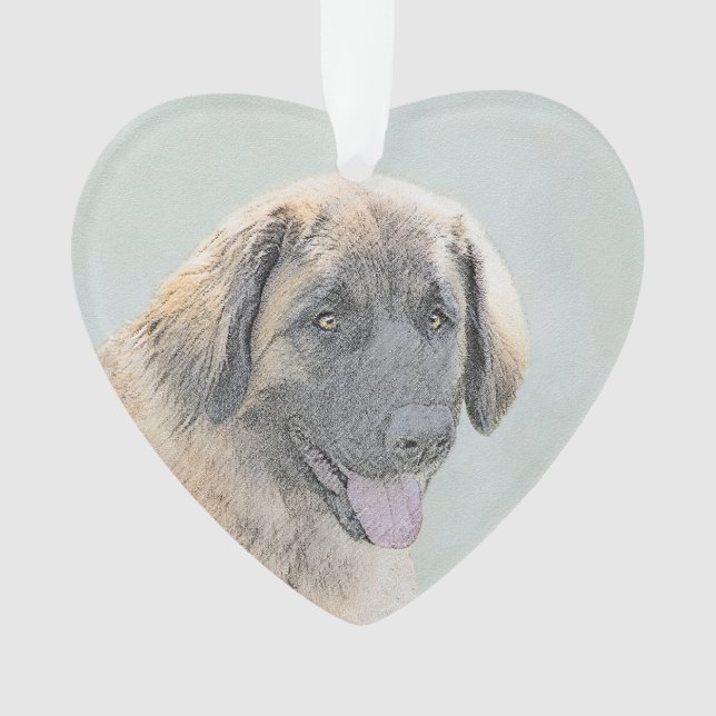 Leonberger Painting - Cute Original Dog Art Ornament (Front)