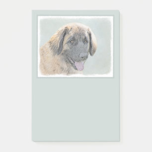 Leonberger Painting - Cute Original Dog Art Post-it Notes