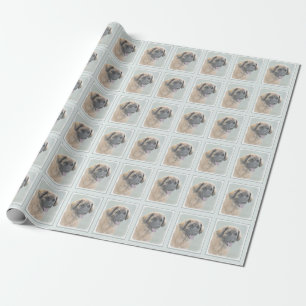 Leonberger Painting - Cute Original Dog Art Wrapping Paper