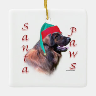 Leonberger Santa Paws Ceramic Ornament
