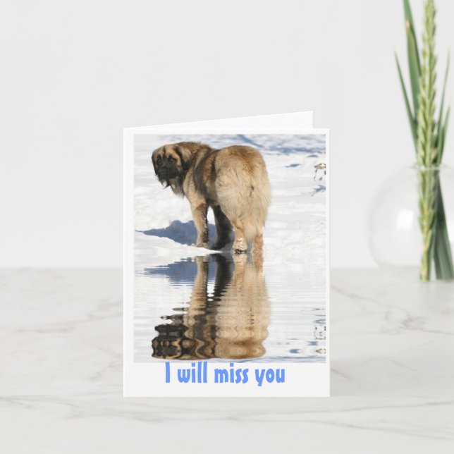 Leonberger saying Goodbye Card (Front)