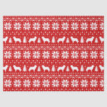 Leonberger Silhouettes Christmas Pattern Red Tissue Paper<br><div class="desc">Festive Red and White Christmas Sweater Style Pattern with Leo Silhouettes</div>
