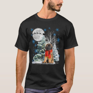 Leonberger Under Moonlight Snow Christmas Pajama T T-Shirt