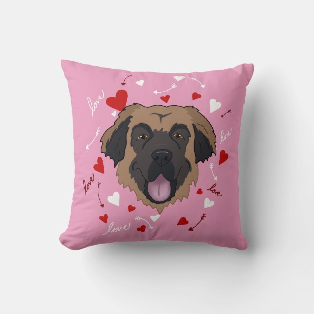 Leonberger Valentines Day  Cushion (Front)