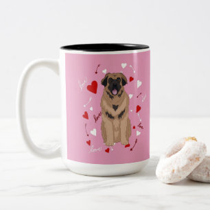 Leonberger Valentines Day Two-Tone Coffee Mug