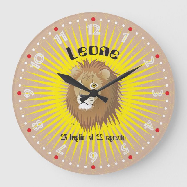 Leone 23 liglio-22 august Orologio Large Clock (Front)