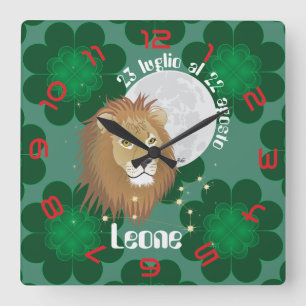 Leone 23 liglio-22 august Orologio Square Wall Clock