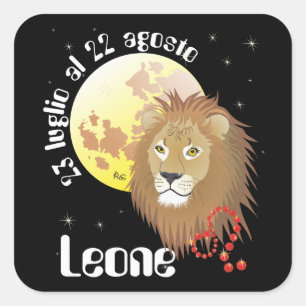 Leone 23 luglio al 22 agosto Etichetta Square Sticker