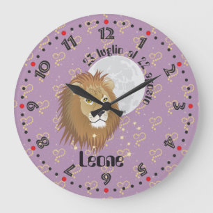 Leone 23 luglio al 22 agosto Orologio Large Clock