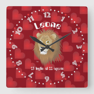 Leone 23 luglio al 22 agosto Orologio Square Wall Clock