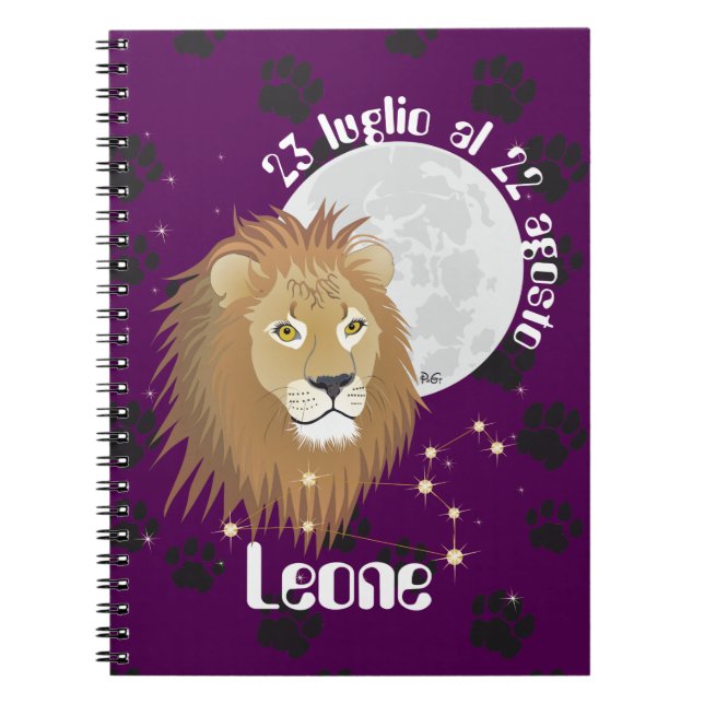 Leone 23 luglio al 22 agosto Taccuino Notebook (Front)