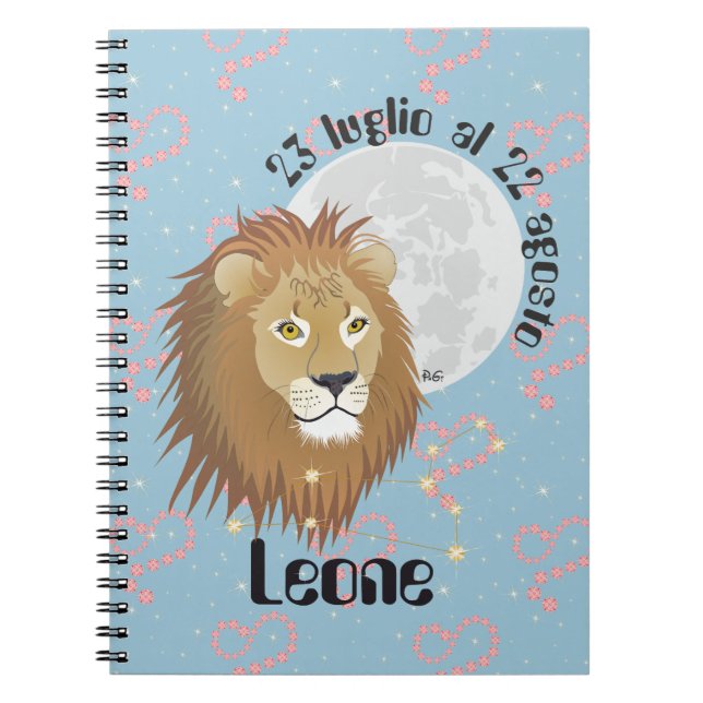 Leone 23 luglio al 22 agosto Taccuino Notebook (Front)