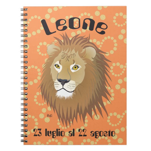 Leone 23 luglio al 22 agosto Taccuino Notebook (Front)
