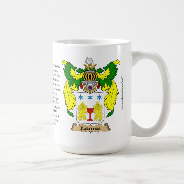 Leone name, the Origin, the Meaning and the Crest Coffee Mug (Right)