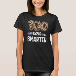 Leopard 100 Days of Smarter 100th Day of School Te T-Shirt
