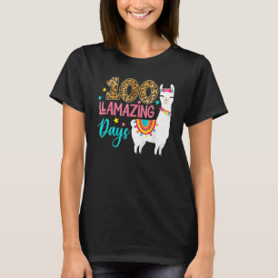 Leopard 100 Llamazing Days Llama Teacher 100th Day T-Shirt