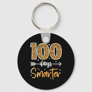 Leopard 100th Day Of School Teacher Kids 100 Days Key Ring